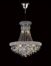 Alexandra Polished Chrome Crystal Ceiling Lights Diyas Statement Crystal Fittings